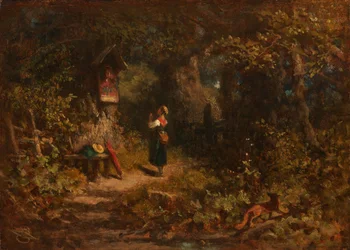 Marterl (paysanne en prière) (huile sur toile)