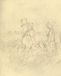 Sonntagsspaziergang, milieu-fin du 19ème siècle, vers 1924