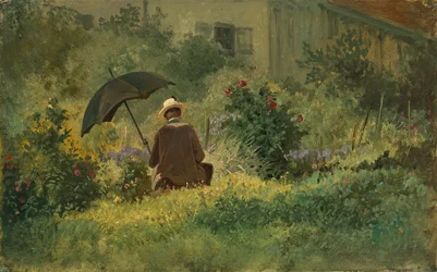 Le peintre dans le jardin, vers 1860