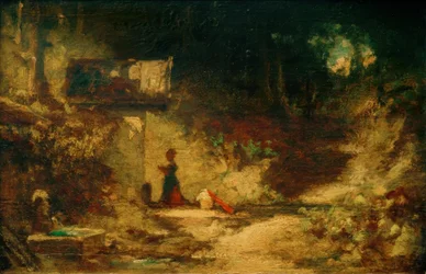 Devant la chapelle forestière