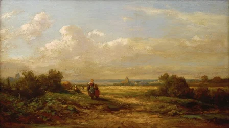 Vaste paysage avec des randonneurs
