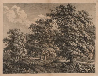 Paysage et trois figures