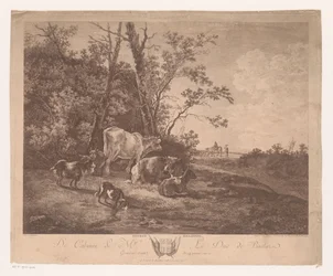 Paysage avec du bétail