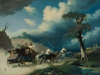 Troïka pendant un orage, années 1830