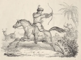 Cosaques à cheval chassant le cerf, 1821-36