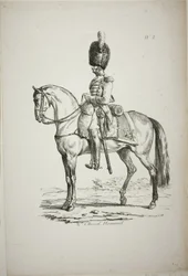 Garde royale, soldat normand monté et cheval, n° 2