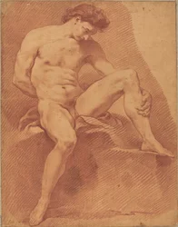 Un homme nu assis