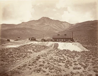 Bâtiments du tunnel de Sutro, 1875, imprimé vers 1876