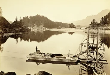Roue à saumon flottante, Cascades, 1867