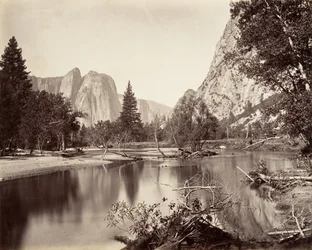Vue plongeante sur la vallée de Yosemite, vers 1872, imprimé vers 1876