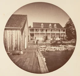 Hôtel Warm Springs, Lac Tahoe, ca. 1878