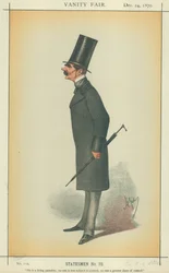 Sir H K Storks, He is living paradox ; no one is less subject to control, no one a greater slave of control, 24 décembre 1870, Vanity Fair cartoon (litho couleur)