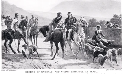 Rencontre de Garibaldi et Victor Emmanuel à Teano, illustration de 