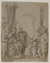 David jouant de la harpe pour le roi Saül