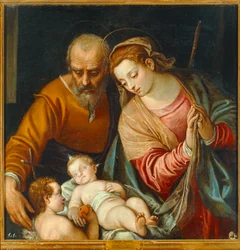 La Sainte Famille avec le jeune Saint Jean-Baptiste ...