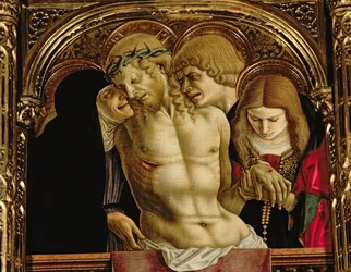 Lamentation du Christ mort, détail du polyptyque de Sant