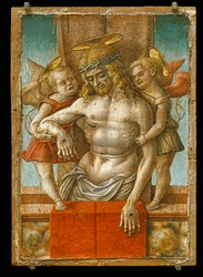 Le Christ mort soutenu par deux anges …