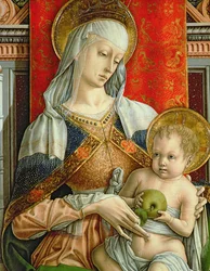 Madone et Enfant, détail du polyptyque de Sant