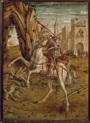 Saint Georges tuant le dragon (Prédelle de Pala Odoni)