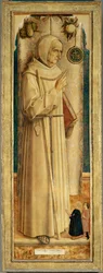 Saint Jacques de la Marche et deux donateurs agenouillés ...