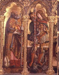 Saint Nicolas et Saint Michel, détail du polyptyque de San Martino