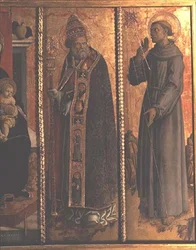 Saint Sylvestre et Saint François, détail du polyptyque de San Silvestro