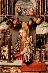 Vierge de la Passion. Détrempe sur bois par Carlo Crivelli (1430/35-1494/1500) vers 1460. Dim. 71x48 cm Vérone, Museo di Castelvecchio