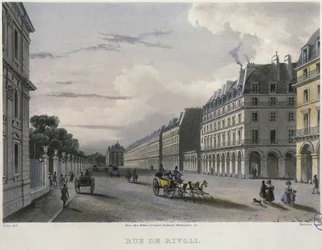 La Rue de Rivoli, gravée par Frederic Martens (1809-75) 1832