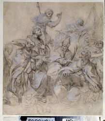 Dessin préparatoire à la fresque de l