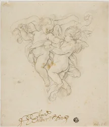 Décoration de pendentif avec deux putti