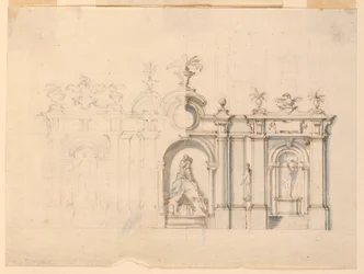 Colonnade avec fontaine