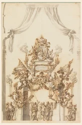 Conception pour un catafalque pour Charles Emmanuel III de Sardaigne