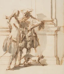 Conception pour le portail nord, Grande Galerie, Villa Albani, Rome, Italie