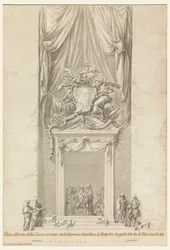 Porte de San Salvatore in Lauro avec décoration pour les funérailles du roi Frédéric Auguste III de Pologne, Rome, Italie