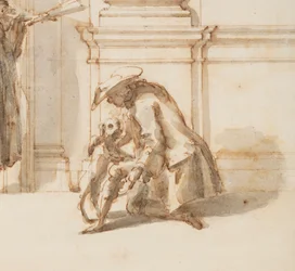 Dessin, Projet pour le portail nord, Grande Galerie, Villa Albani, Rome, Italie, 1755-56