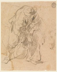 Dessin, paysan avec un sac, 1728-78
