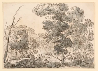 Dessin, route dans un pays montagneux, 1770-1786