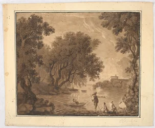 Pêcheurs dans le paysage