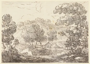 Maison dans un paysage boisé