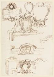 Neuf esquisses pour cadres de tablettes