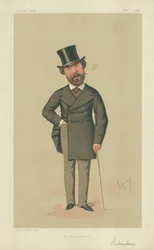 M. Henry Du Pre Labouchere, Assurance modeste, 7 novembre 1874, caricature de Vanity Fair