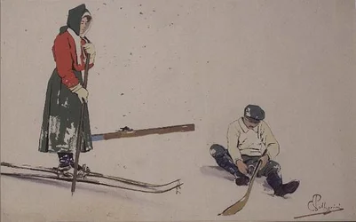 Fixant ses skis