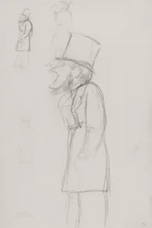 Esquisse pour une caricature, possiblement de G. Russell