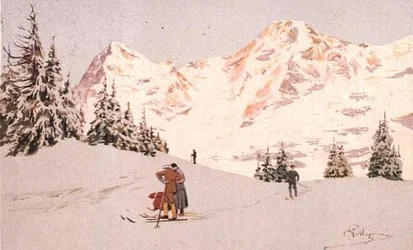 Paysage enneigé à Wengen