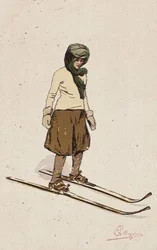 Femme skiant