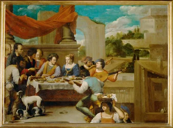 Lazare et le riche dépensier ... (peinture sur toile)