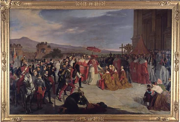 La reconsécration de la basilique du Latran à Rome par le pape Pie IX, par De Paris, Carlo (1800-1861)