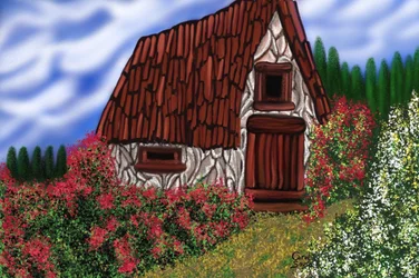 Cabane rustique au printemps