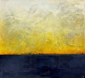 Bateau au coucher du soleil (abstrait)