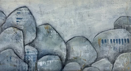 Rochers gris-bleu texturés